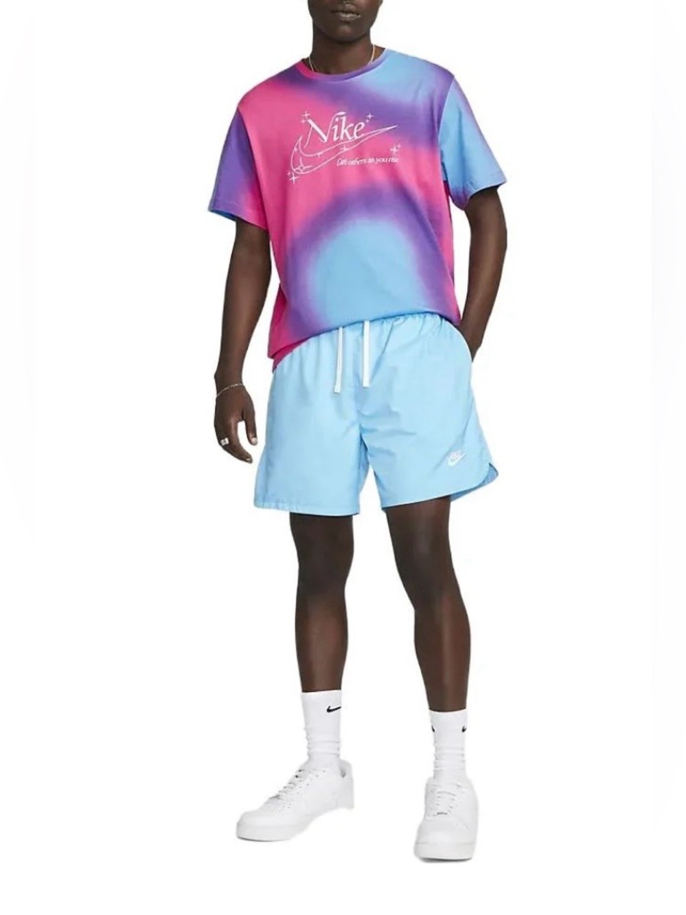 Nike Sportswear Good Vibes Men’s Large Bright Multicolor Tye Dye NWT Gym Running